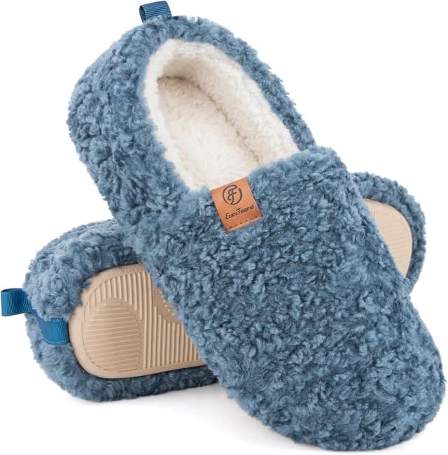 Detalle de EverFoams Chaussons femme chauds en mousse à mémoire de forme, doublure polaire et semelle antidérapante