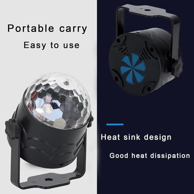 Detalle 2 de Y.W.Licht Party Disco Ball Light (7 colours, sound activated, remote control)