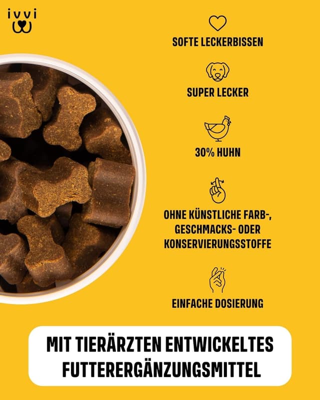 Detalle 2 de ivvi Hip & Joint Gelenktabletten 60 Snacks