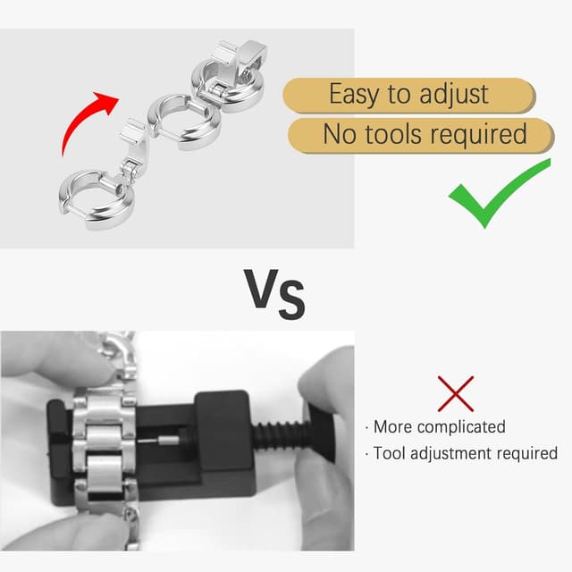 Detalle de Sixmoat Slim Strap (Silver) for Apple Watch 38mm–42mm – women’s dressy metal bracelet