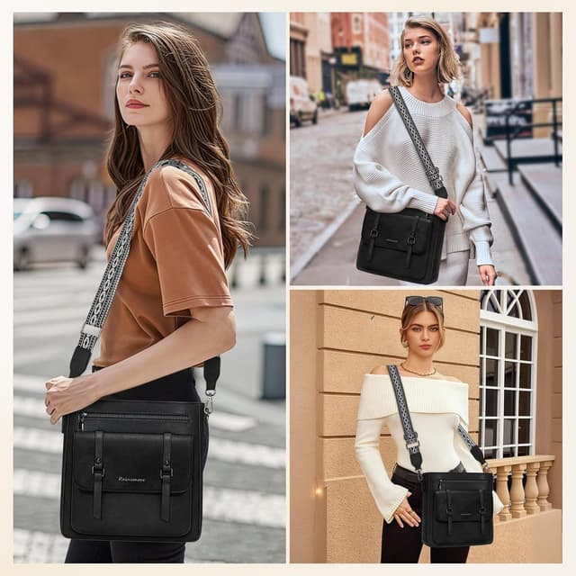 Thumbnail 5 de RAINSMORE Umhängetasche Damen Mittelgroß Schwarz