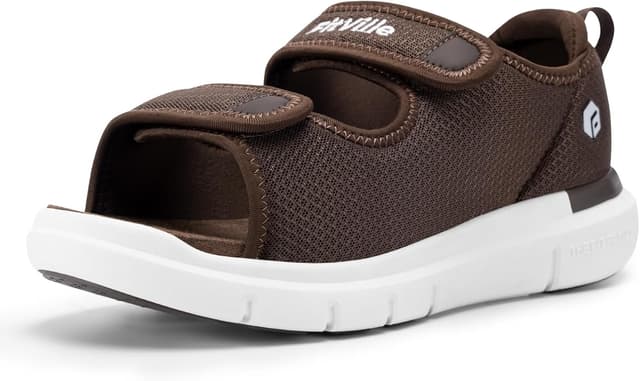 Thumbnail 6 de FitVille Weit Offene Diabetiker-Sandalen für Herren mit Klettverschluss – orthopädische Reha- & Verbandsschuhe