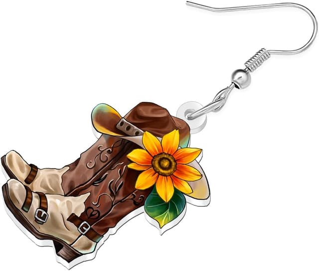 Detalle de RAIDIN Acryl Cowboy Cowgirl Ohrringe 40 mm
