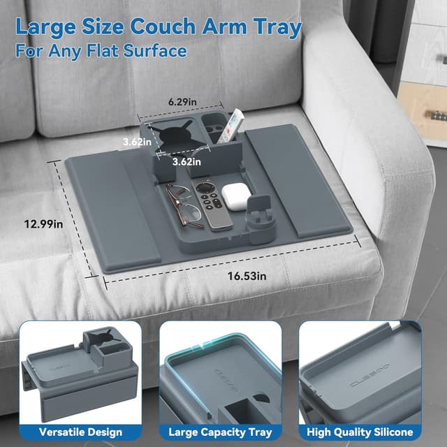 Thumbnail 3 de CLESOO Couch Arm Cup Holder 16.53in Tray 🛋