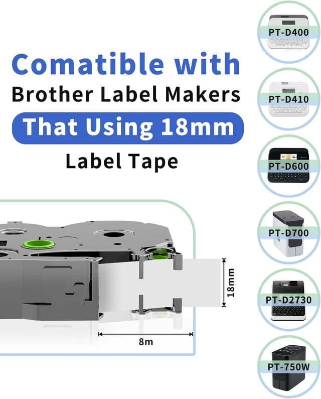 Detalle 2 de Oozmas TZe-241 18mm label tape 4 pack