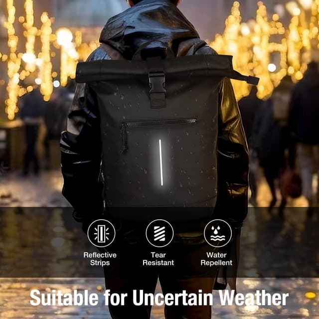 Detalle 2 de 17-inch waterproof laptop backpack roll top