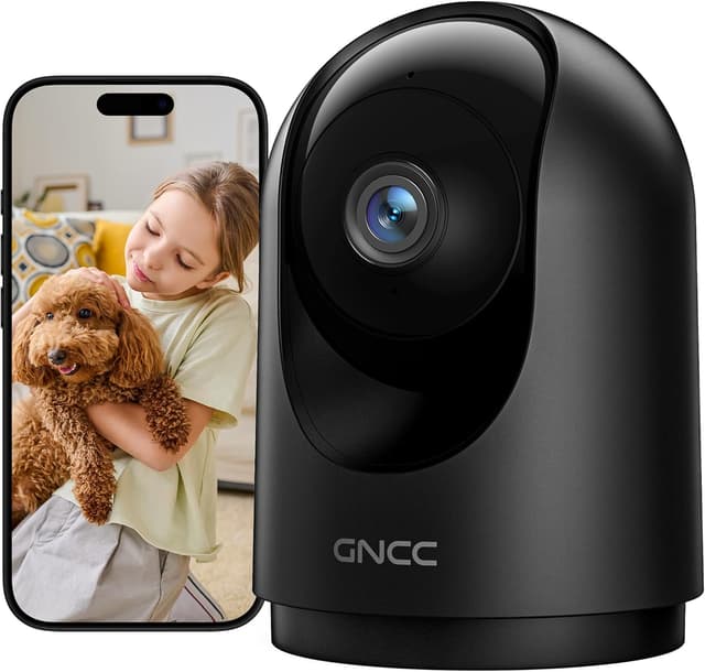 Detalle de GNCC Telecamera WiFi Interno 2K con visione notturna, 360° e audio bidirezionale (2.4 GHz) – per casa, bambini e animali