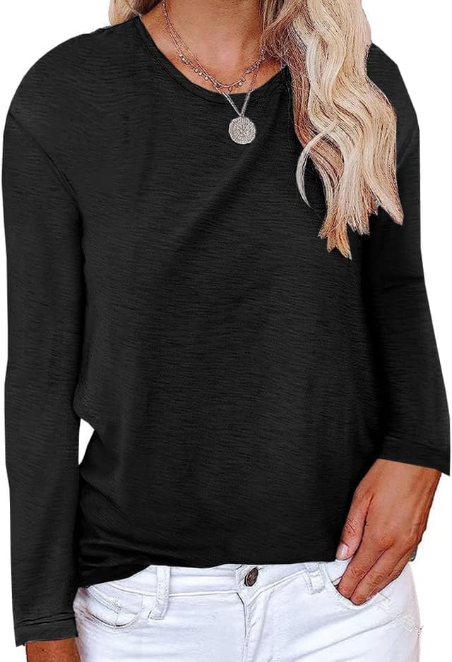 Detalle de Cicy Bell Damen T-Shirt mit Rundhalsausschnitt – kurzarm, lässig und bequem aus Baumwoll-Mix