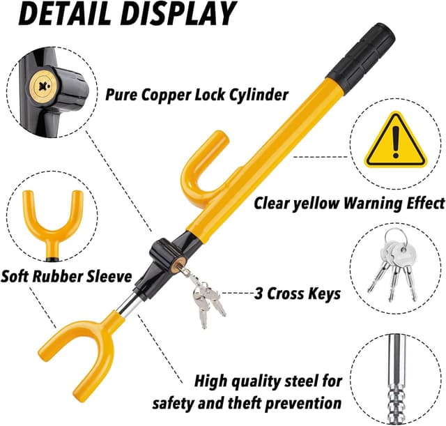 Thumbnail 4 de CARTMAN Vehicle Steering Wheel Lock 7-15.7 in
