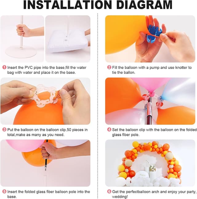 Detalle de Chamvis Balloon Arch Kit (9FT Height, 10FT Width) Adjustable Stand Frame for Weddings, Showers & Parties