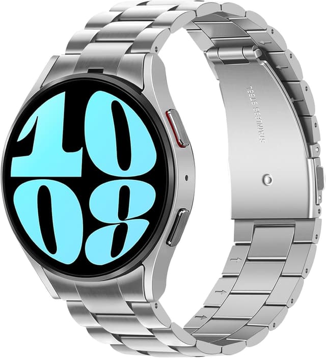 Detalle de Anlinser No Gap Bands 20mm Stainless Steel Metal Strap for Samsung Galaxy Watch (Silver)