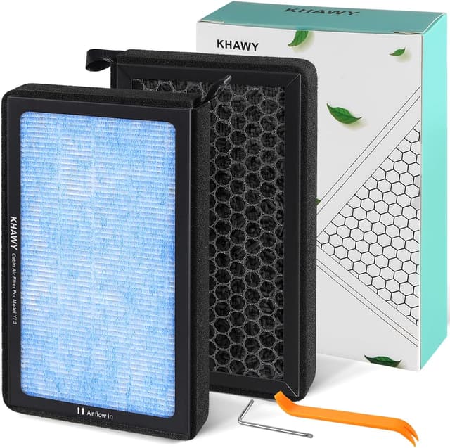 Detalle de Tesla Model 3 / Model Y HEPA Cabin Air Filter (HEPA + Activated Carbon) 2-Pack for 2016–2025