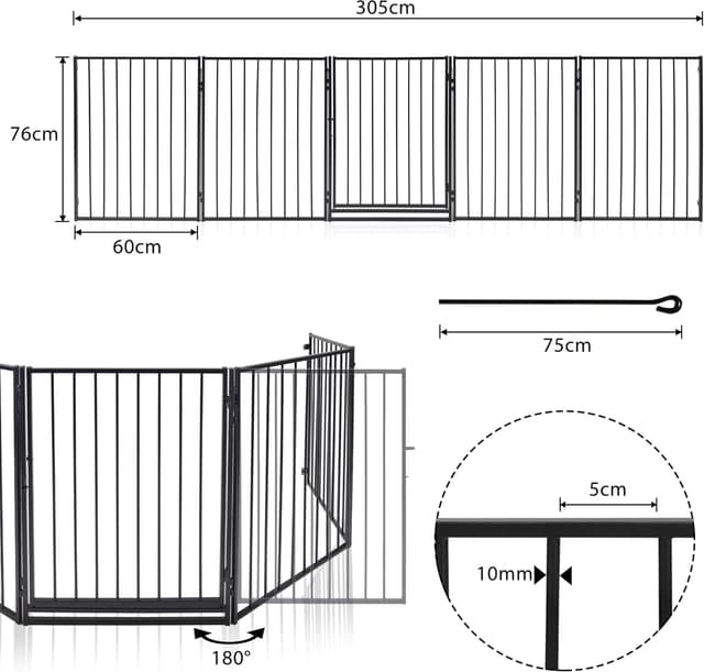 Thumbnail 1 de QEENTOE Kaminschutzgitter 305 cm 🚪