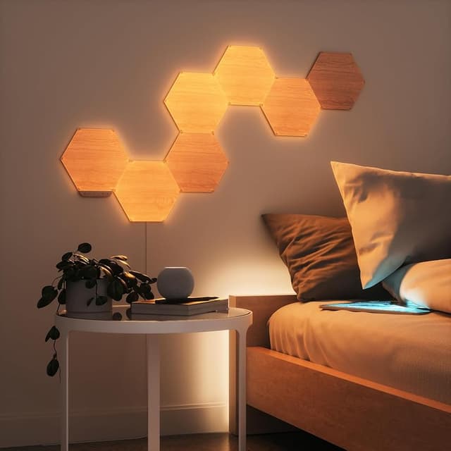Thumbnail 1 de Nanoleaf Elements Extensión 3 Hexágonos LED Efecto Madera 🛋️