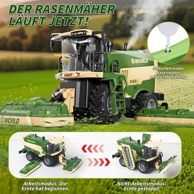 Detalle de PENGBU RC Falciatrice / mietitrebbia radiocomandata con 2,4 GHz, luci, suoni e spray