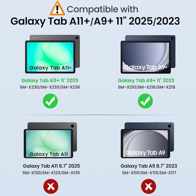 Detalle de MoKo Custodia Protettiva per Samsung Galaxy Tab A11+ 11" (2025) / Tab A9+ 11" (2023) con supporto, TPU e PU, nero