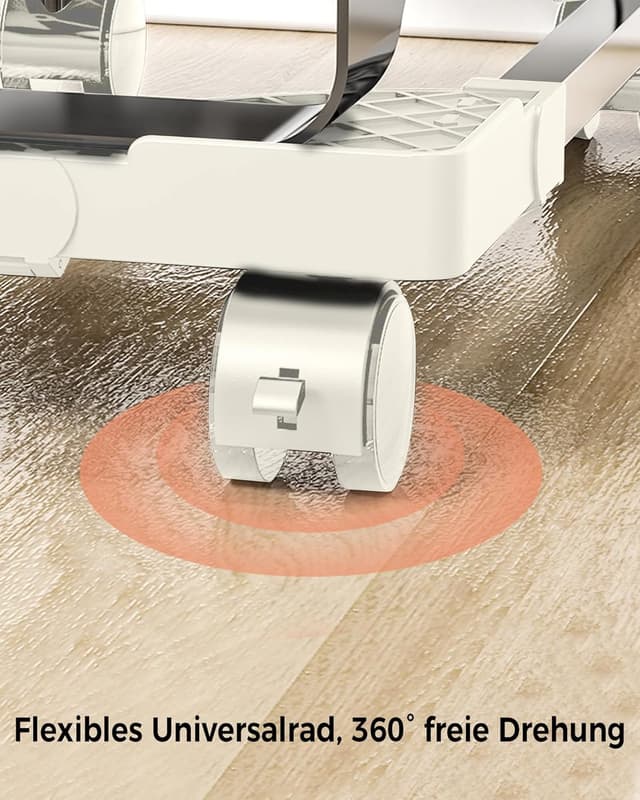 Detalle 1 de BOTEWO Support tour PC sous bureau avec roulettes (blanc) – support CPU mobile réglable