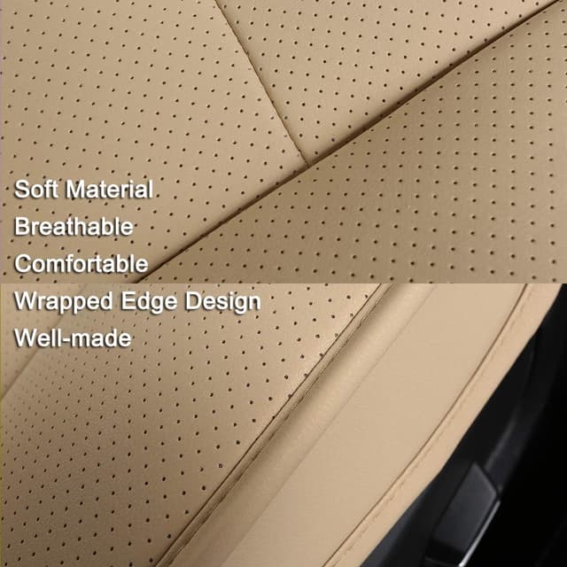 Thumbnail 4 de LUOLLOVE Fundas Coche Asientos Universales 2 Piezas Beige