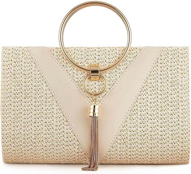 Detalle 2 de JURLEA pochette à chaîne et poignées en métal, petit sac de soirée à paillettes avec strass