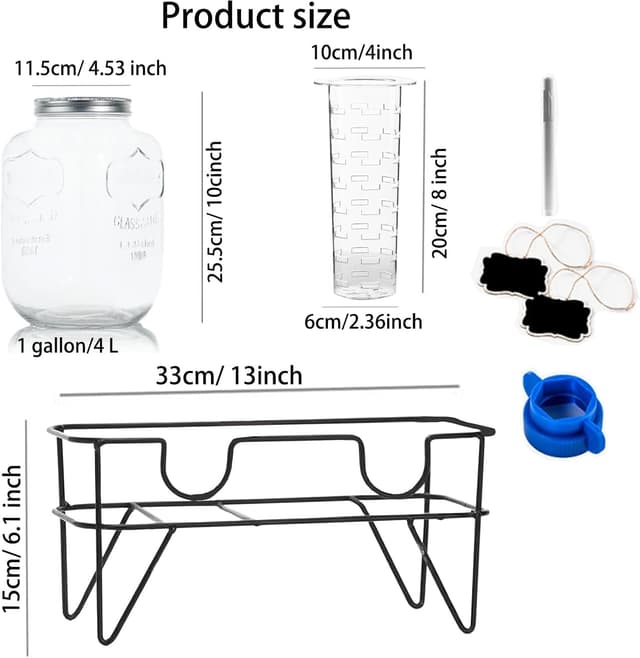 Detalle de Toowood 2er-Set Glas Getränkespender 4 l