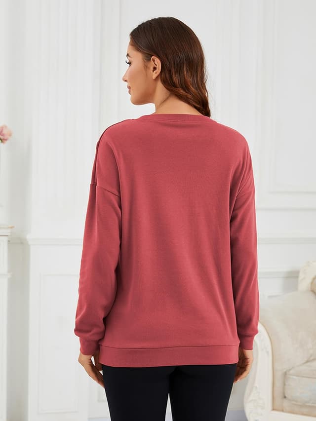 Detalle de Love2Mi Damen Langarm Stillshirt 95% Baumwolle