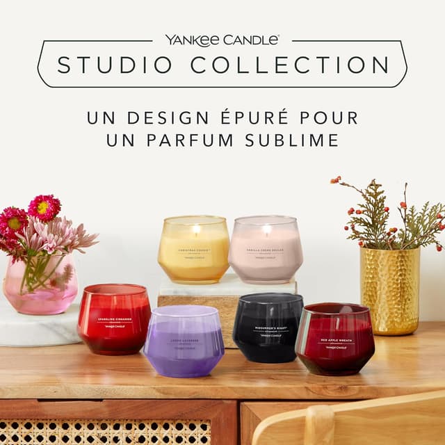 Detalle 2 de Yankee Candle Studio Cannelle Pétillante – bougie parfumée moyenne, combustion 35 à 50 h