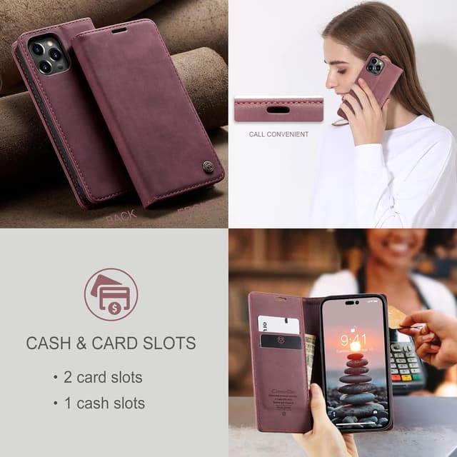 Thumbnail 3 de Monweicz Coque IPhone 14 Vin Rouge