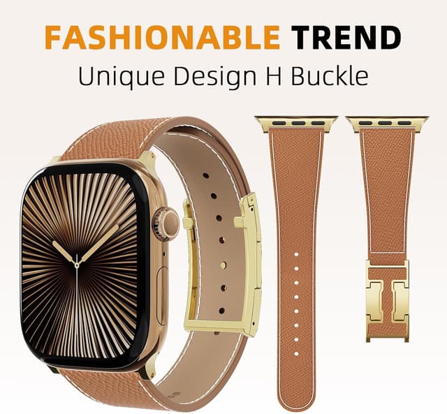 Thumbnail 1 de Apple Watch Designer Leather Band 49mm magnetic buckle