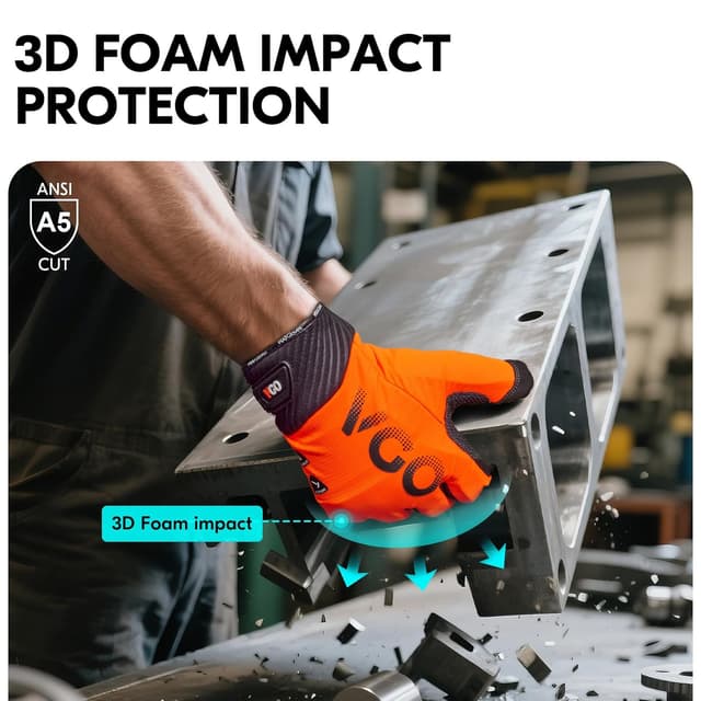 Detalle de Vgo... Guanti da lavoro antitaglio con touchscreen, palmo in pelle (1 paio) CA9794IPA5