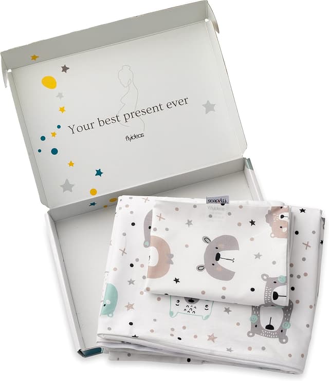 Detalle de FlyIdeas Set lenzuola e copripiumino/copriscusino Bambino in cotone 80x160 cm, neonati