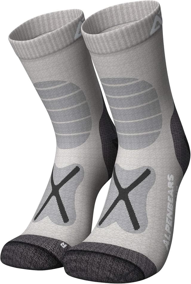 Detalle de Alpen Bears Calze trekking in lana merino premium (2 paia) per donna, uomo e bambino