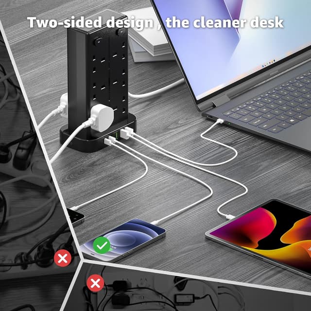 Detalle 2 de Tower Extension Lead with USB C Slots 1.8m