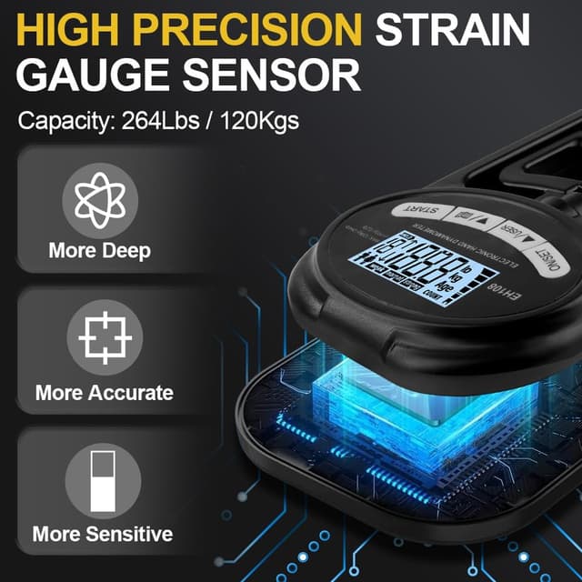 Detalle de OSDUE electronic grip strength meter 120 kg