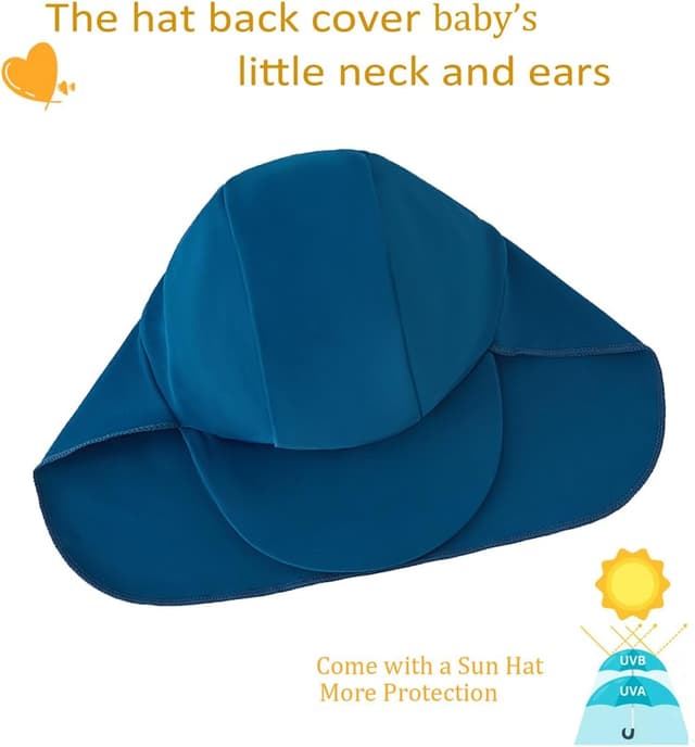 Detalle de UMELOK Baby Badeanzug mit Sonnenhut und UPF 50+ UV-Schutz