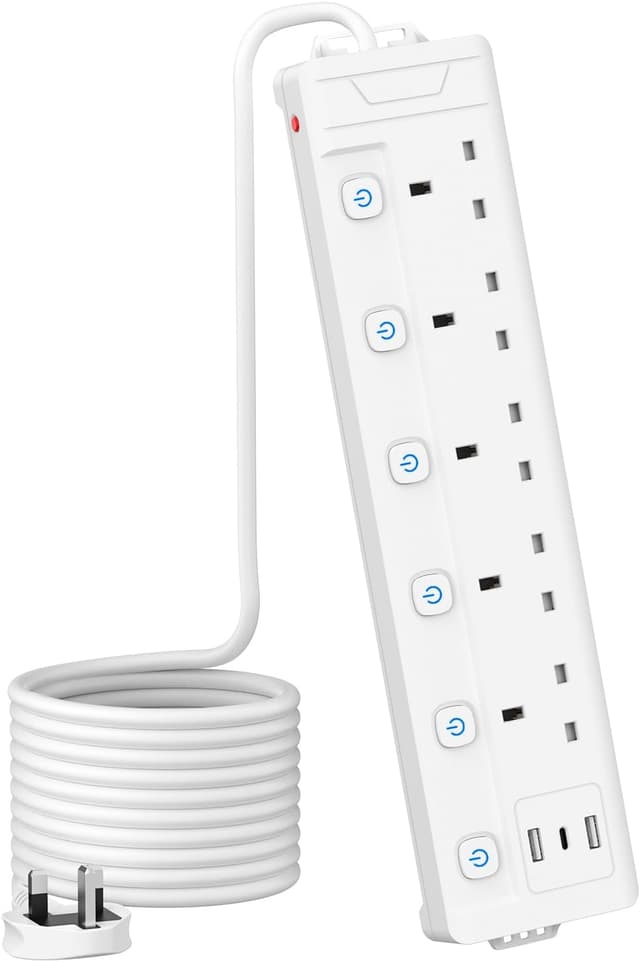 Thumbnail 5 de Mscien 5 Gang Extension Lead 5m with 3 USB