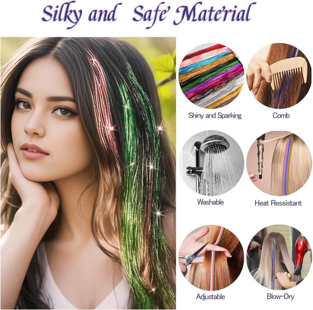 Detalle 2 de Svalor 4000 Hair Tinsel, 48 Zoll Glitzer