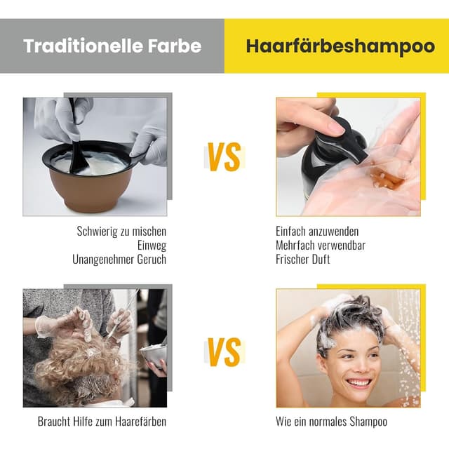 Thumbnail 3 de Schwarz Haarfärbeshampoo 3 in 1 Graues Haar 500 ml