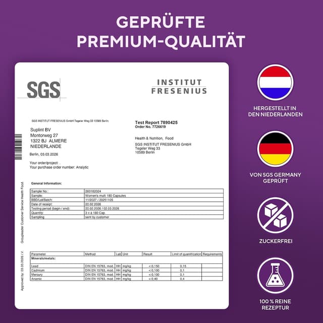 Detalle 2 de SUPLINT Multivitamin 180 Kapseln für Frauen