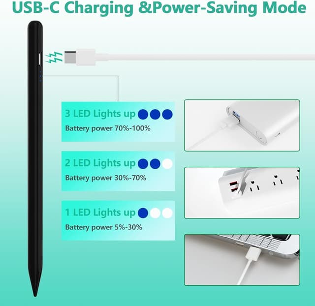 Thumbnail 6 de TQQ Penna per Tablet 2.0 Stylus con sensibilità all’inclinazione e 5 punte di ricambio