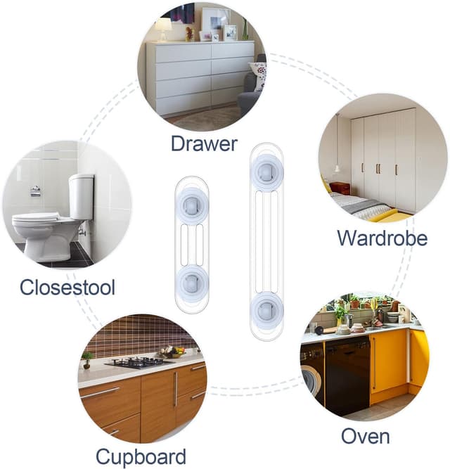 Thumbnail 6 de Kimsky Sécurité Bebe Bloque Porte 12 pièces Transparent