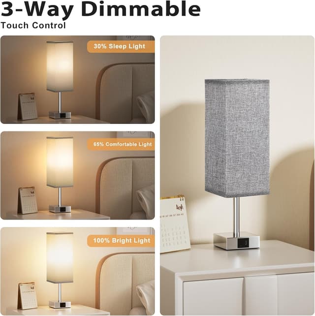 Detalle 2 de Aooshine Touch Bedside Lamps Set of 2