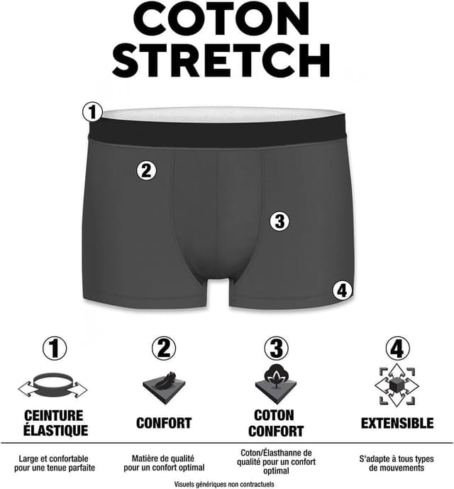 Thumbnail 1 de Boxer Homme Coton Naturel Hypoallergénique Lot de 6