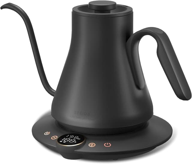 Detalle de INTASTING Electric Kettle with Gooseneck Spout, ±1℉ Temperature Control (0.9L, Dark Grey)