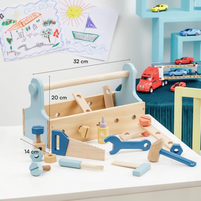 Detalle 1 de Baroni Toys kit attrezzi falegname 18 pezzi