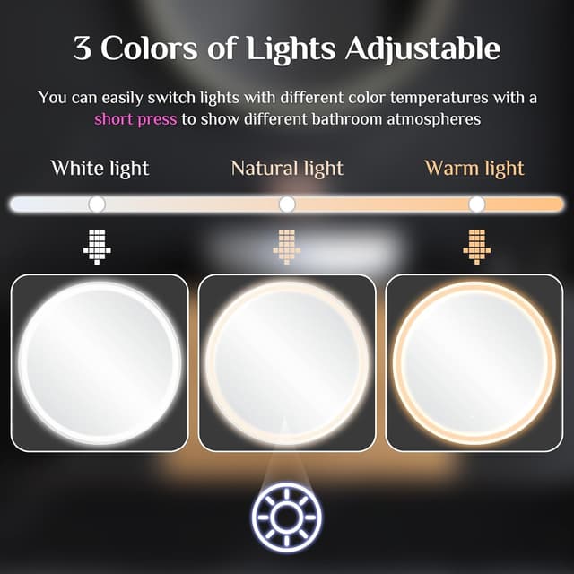 Thumbnail 3 de Clevich Specchio da Bagno LED Rotondo 60 cm con luci dimmerabili đŞ