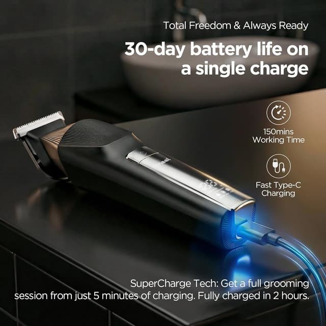 Detalle 2 de Yineel HC600 Beard Trimmer: All-in-One Grooming Kit 📏🪒