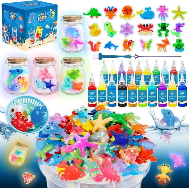 Detalle de 116PCS Magic Glow-in-the-Dark Gel Water Fairy Toy DIY Elf Set with 18 Sea Creature Molds