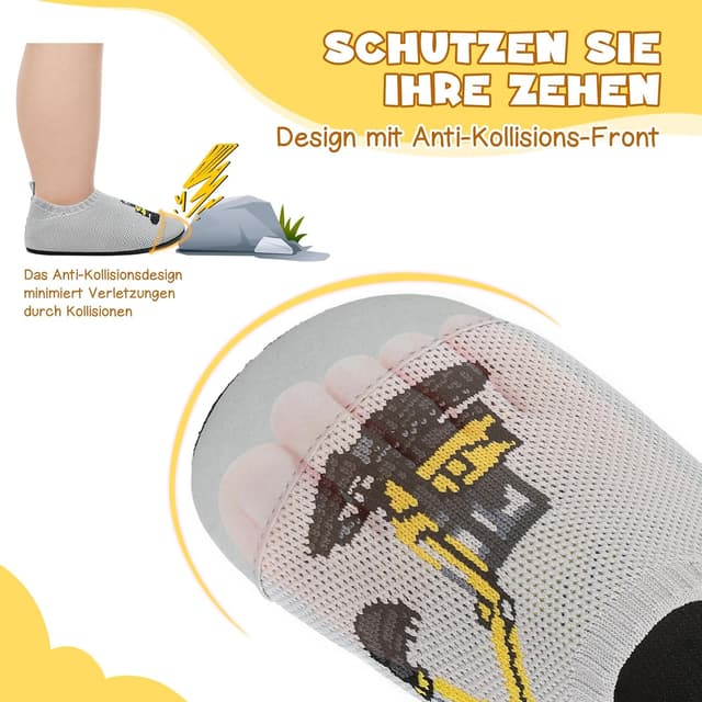 Detalle de VOLHAL Hausschuhe Kinder – atmungsaktive, rutschfeste Barfußschläppchen für Kindergarten & Indoor