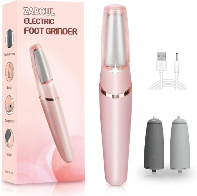 Detalle de ZABOUL Electric Foot Callus Remover (Rechargeable Pedicure Wand) for Dry, Hard Skin