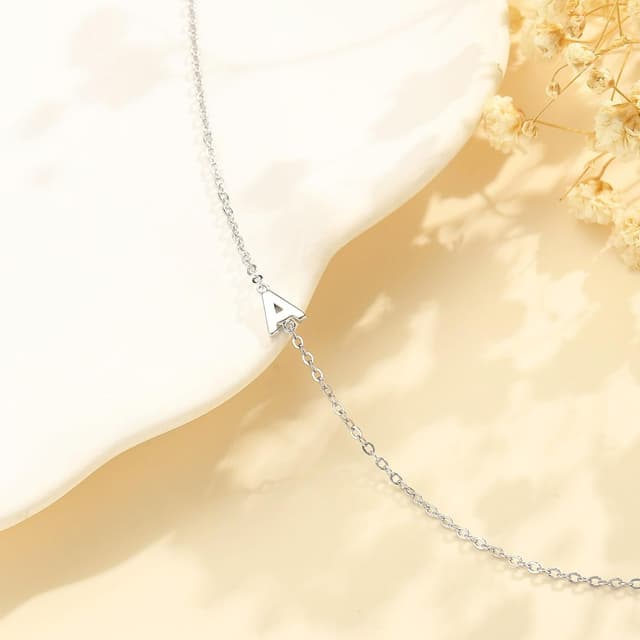 Thumbnail 6 de Bracelet TINGN en plaqué or blanc 18 carats avec lettres, personnalisable (15 cm + 5 cm) pour filles et femmes